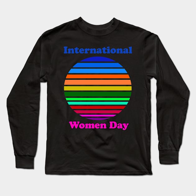 Retro International Women Day Long Sleeve T-Shirt by Fandie